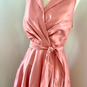 Vintage Evan Picone Corsl Pleated Belted Lined Sleeveless Dress Size 8